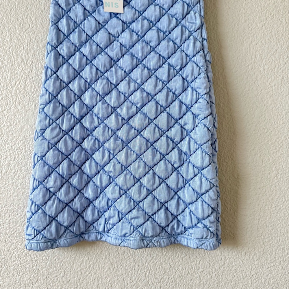 Frankie’s Bikinis Taylor Strapless Tube Dress Blue Puff Quilted Short X Small‎ - Picture 5 of 8